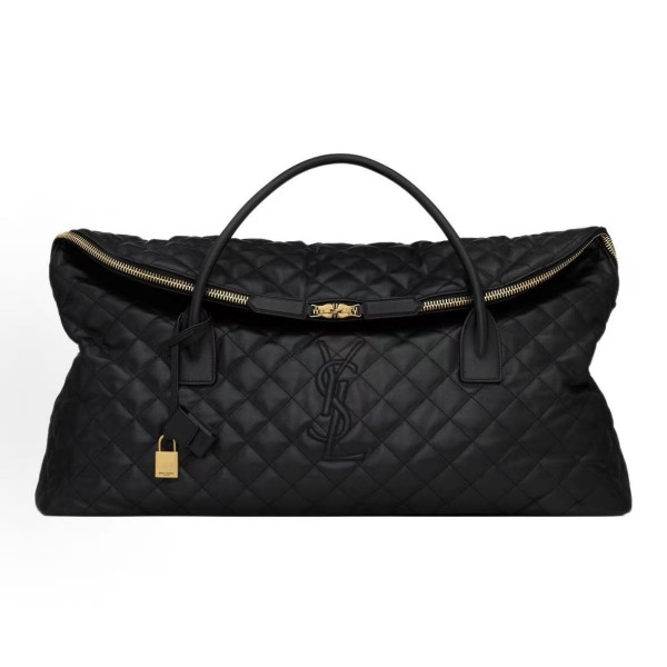 SAINT LAURENT YSL ES quilted vintage travel bag for women in black